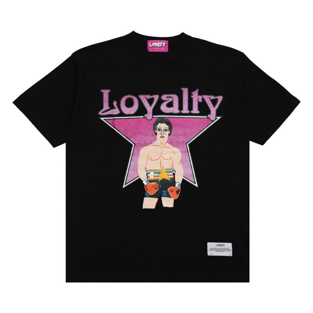 KAOS OVERSIZE "BOXING LOYALTY" HITAM TEE LOYALTY (UNISEX)