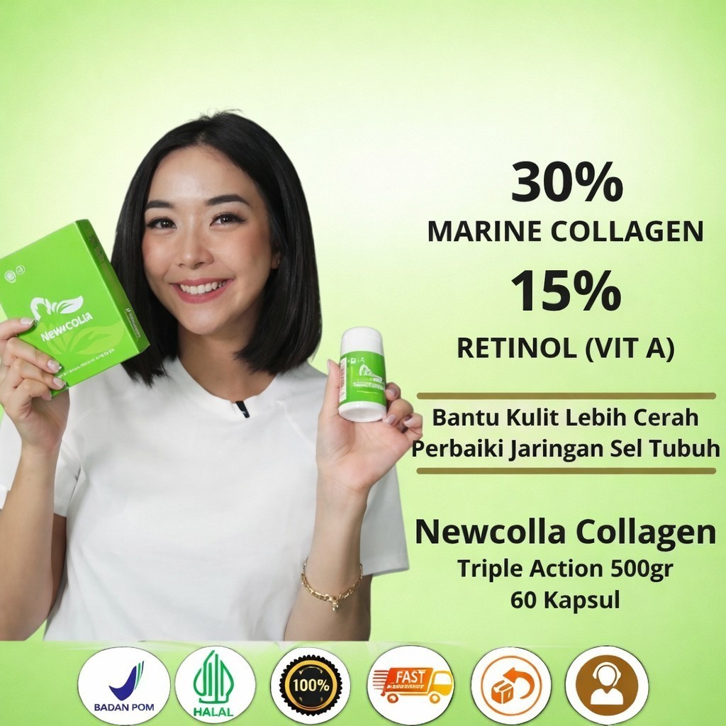 Newcolla original penghilang flek pencerah wajah kusam wanita glowing bpom Original Newcolla kapsul 