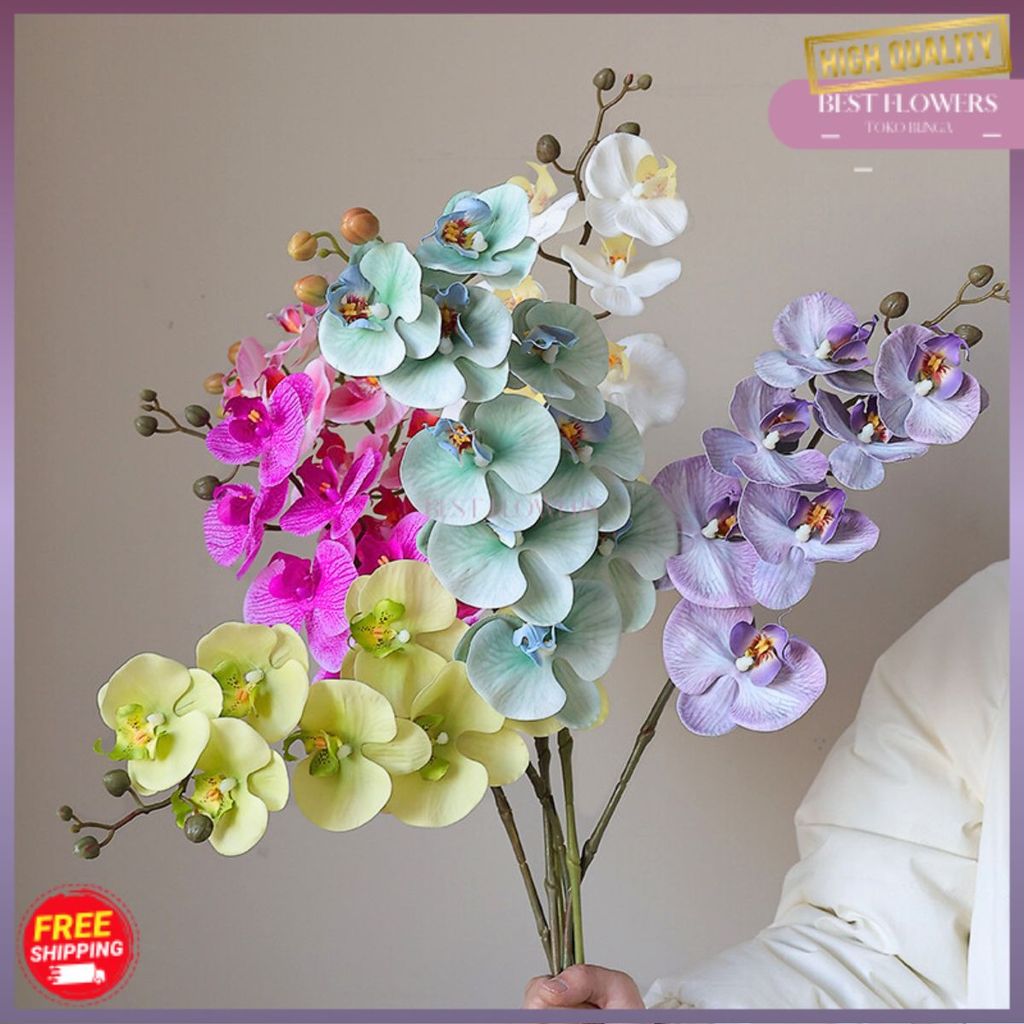 Bunga Anggrek 7 Kuntuman Bunga Anggrek Latex Import Premium Bunga Orchid Flowers Bunga Anggrek Mini
