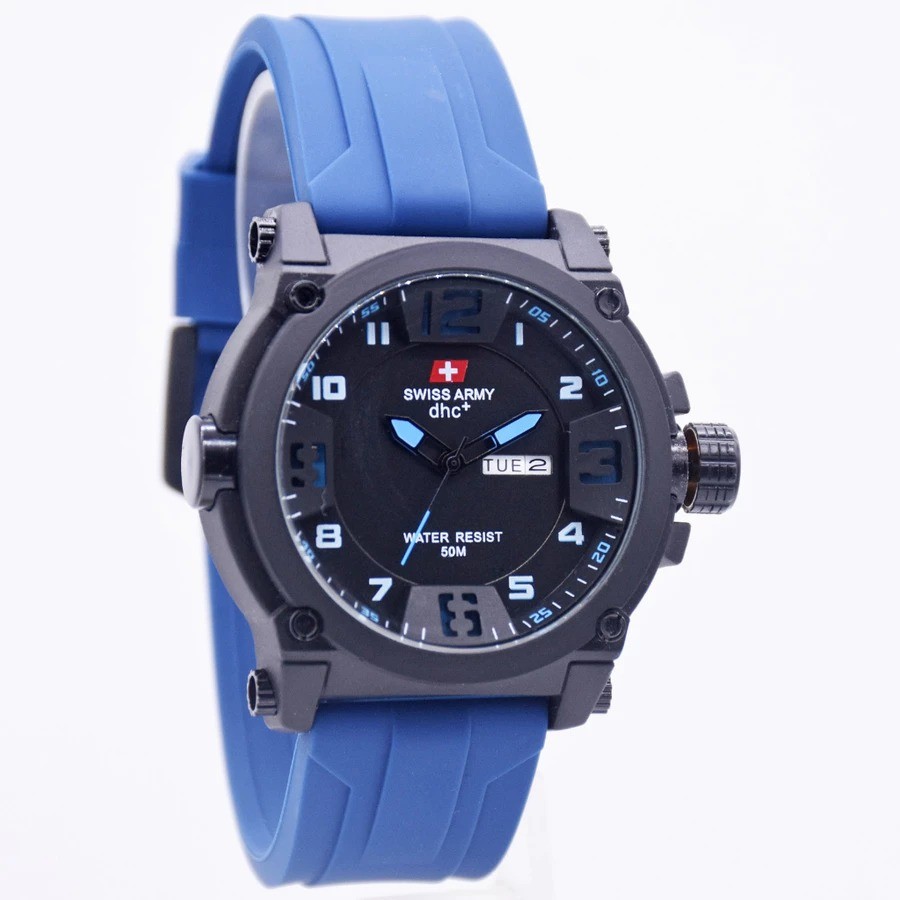 DIJUAL Jam Tangan Pria TERLARIS Swiss Army Tanggal Hari 46923 Lengkap dengan Box dan Free Batrei Cad