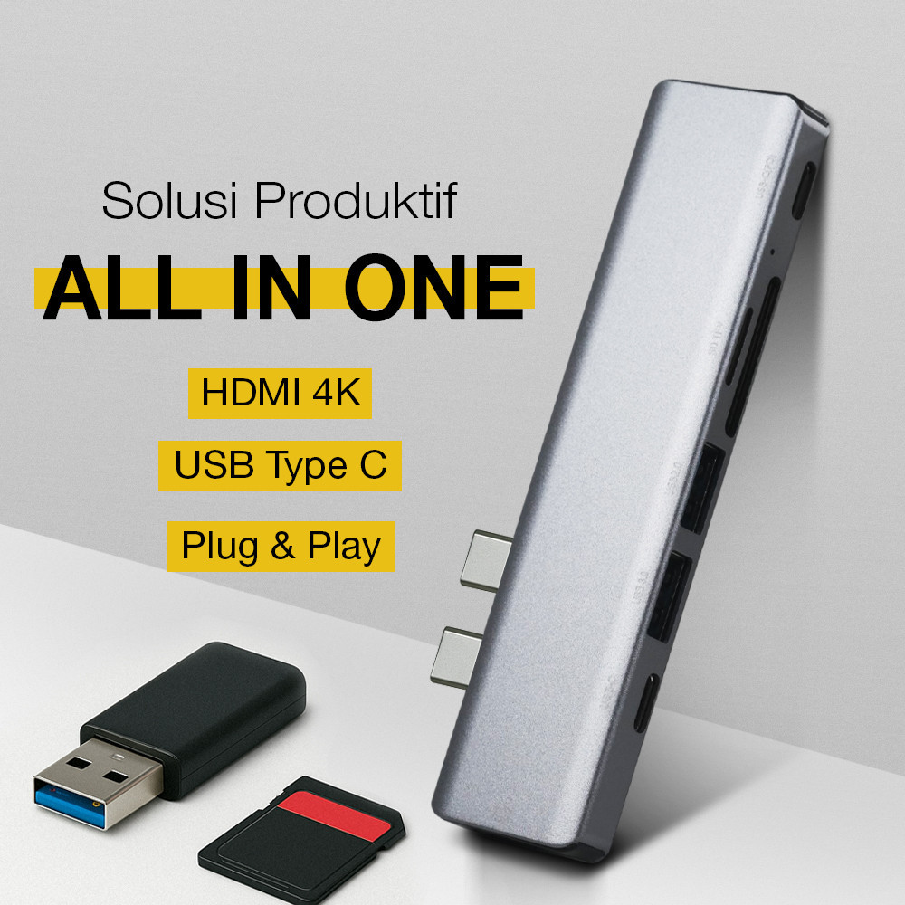 FIX - SATACHI USB Hub Type C MacBook 7in2 USB Type C HDMI MicroSD PD - BYL-2101