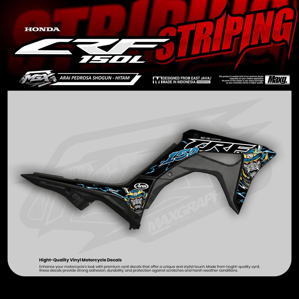 Striping CRF 150L Motif Arai Pedrosa Shogun Sticker list Supermoto Herex Surex Glossy Motor