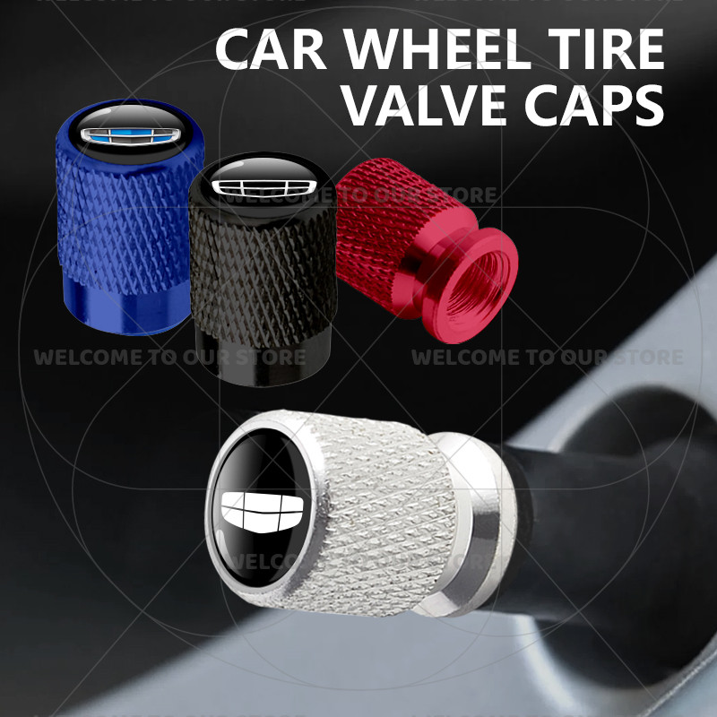 For Geely Auto Emblem Coolray Tugella Monjaro Atlas Pro Okavango 4Pcs Aluminum Car Tire Valve Caps W