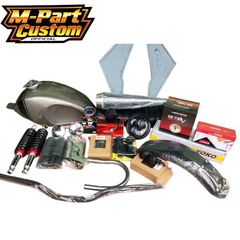 Paket Tangki Motor Custom Japstyle PnP Yamaha Vixon OLD/NEW 1set Body + Lampu Motorcycle Kaleng Baha