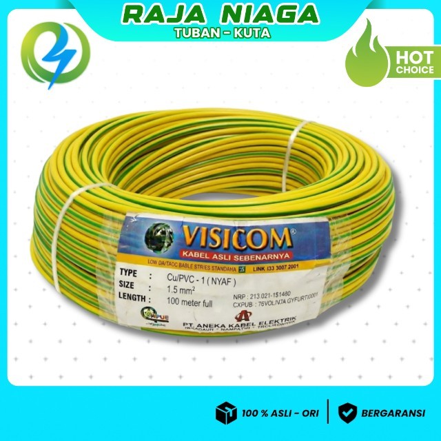KABEL NYAF 1.5 VISICOM KUNING 100 METER