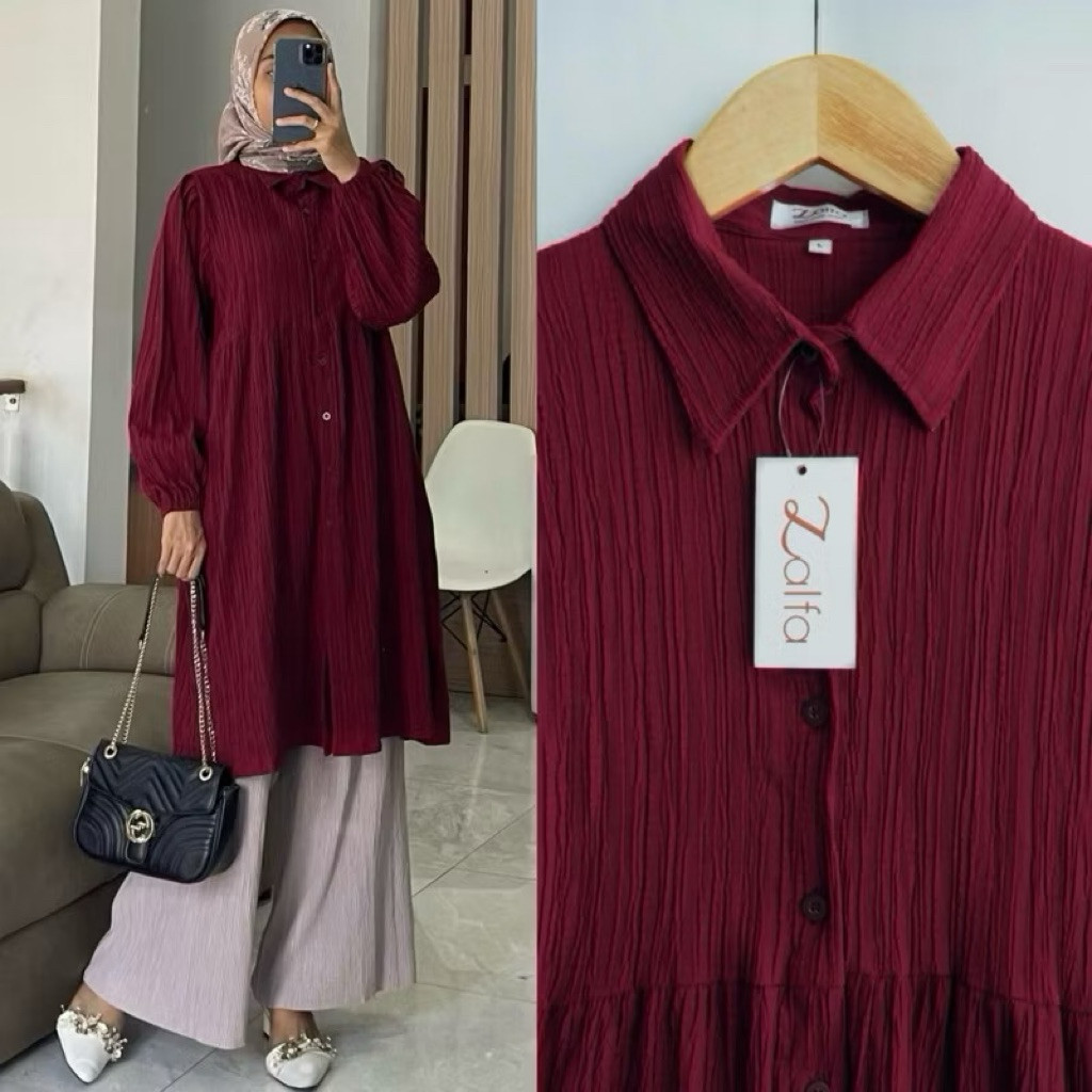 ARDIOSHOP LYRA tunik by ZALFA OUTFIT / tunik polos lady crush