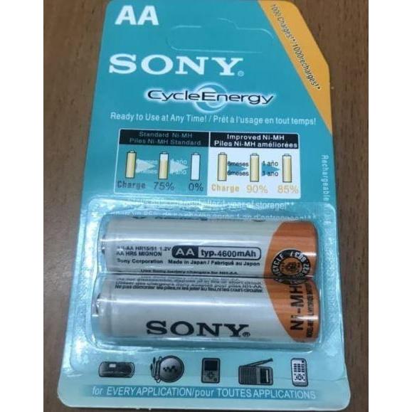 Baterai Cas Rechargeable Battery AA NiMH 4600mah sony cycleenergy - SONY AAA