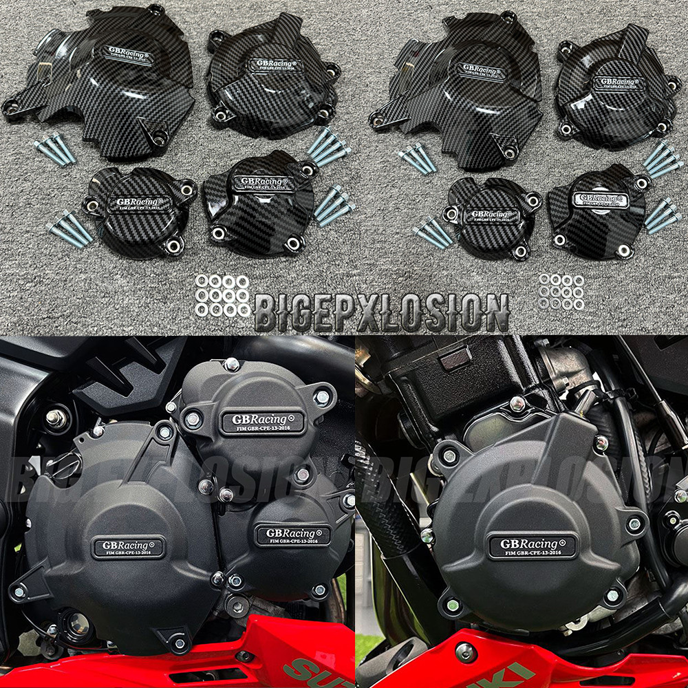 GSX-S750 Carbon Fiber Texture Motorcycles Engine Cover Protector For SUZUKI GSX-S750 L7-M2 2017-2022