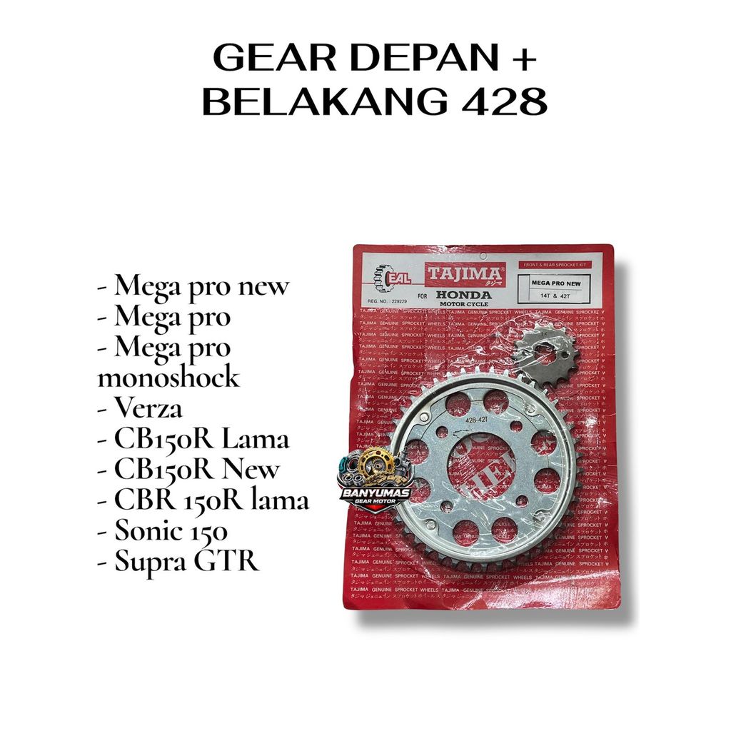 Gear Press Gir Pres Set Depan Belakang Mega Pro New 2010 14T/42T 14T 42T MEGA PRO 428