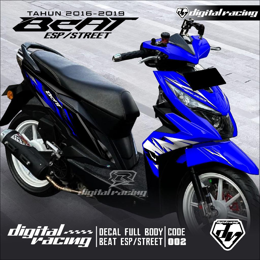 Stiker Decal Honda Beat Esp/Street Full Body C002 - Sticker Beat Full Body Tahun2016 2017 2018 2019 
