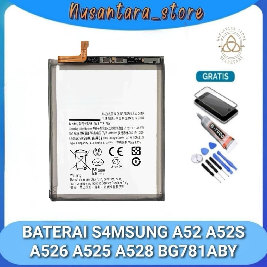 Baterai Batre Battery SAMSUNG A52 4G / A52S / A52 5G EB BG781ABY ORGNAL di jamin awet original % sep