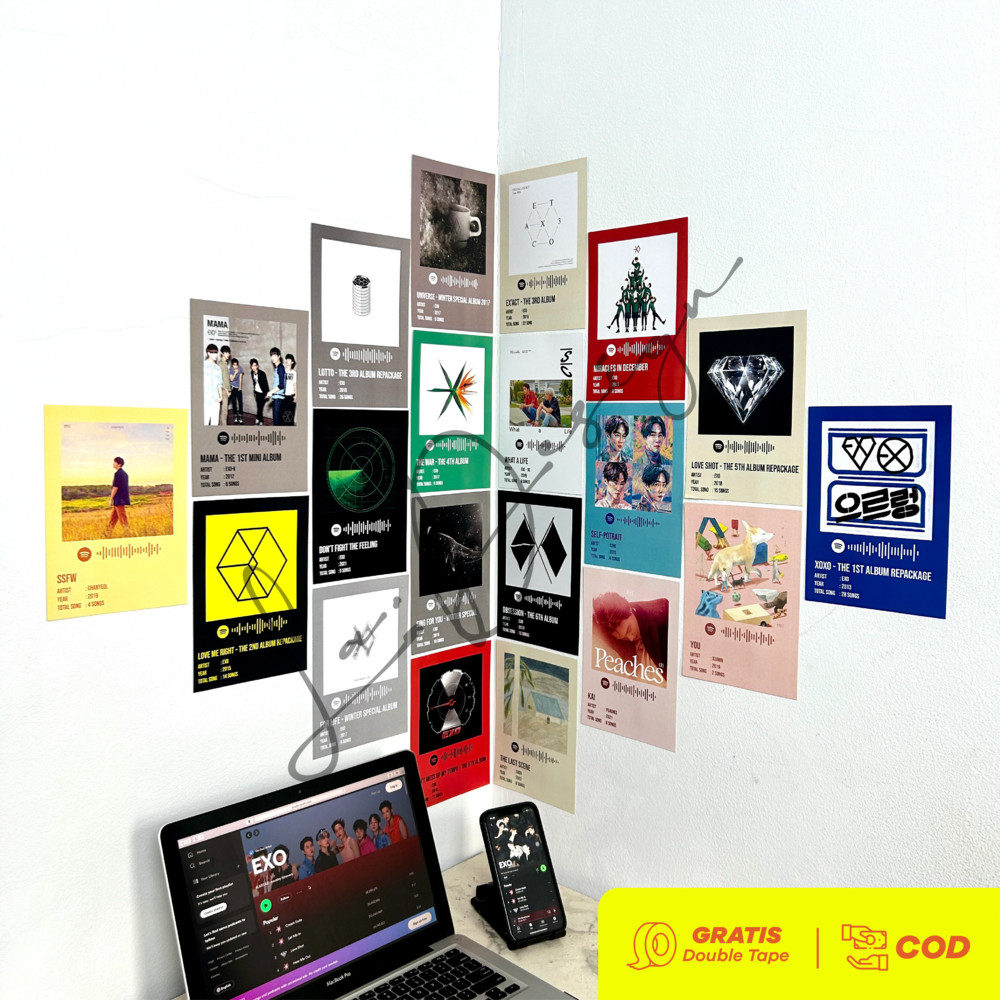 Poster Album Musik Kpop EXO Spotify - Album Lagu Kpop EXO A5 [ISI 20 LEMBAR]