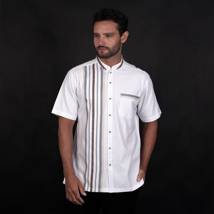 New Collection Lebaran Casella Baju Koko Pria Lengan Pendek Premium | Baju Koko Putih Azhar - 4174 W
