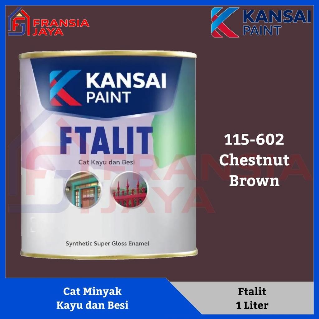 Kansai Ftalit 1 Kg KF 602 Chestnut Brown Cat Minyak Besi dan Kayu Kaleng Paint