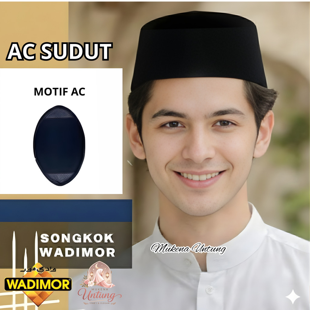 Peci Wadimor AC Sudut Hitam Pekat Premium Original