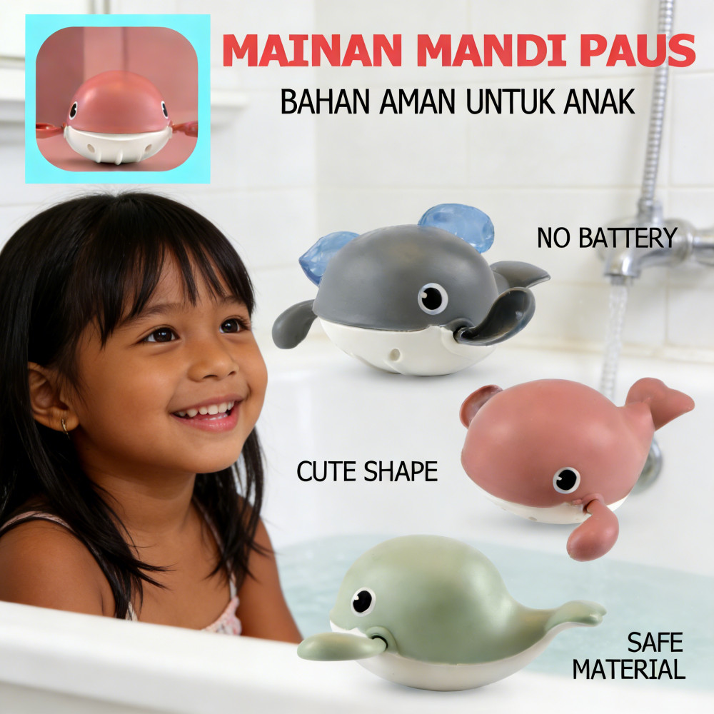 Bermain kolam paus twist clockwork anak bisa mainan mandi paus mainan