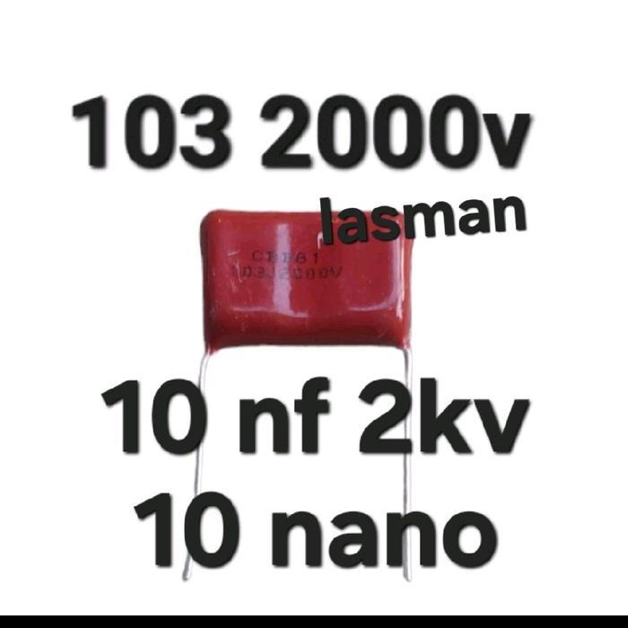 ( 103 2000v ) milar warna coklat 10 nano nf CBB81 103j2000v 103j2kv 103k 2000v 2.000v 2kv 2000 2.000