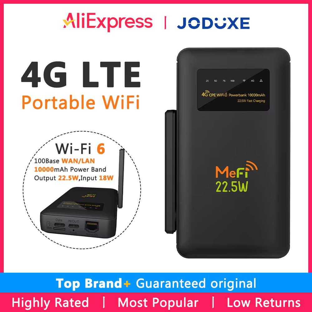 JODUXE-Link 4G LTE Mobile Router Portable Wifi6 High Speed Hotspot Pocket Mifi With 10000mAh Power B