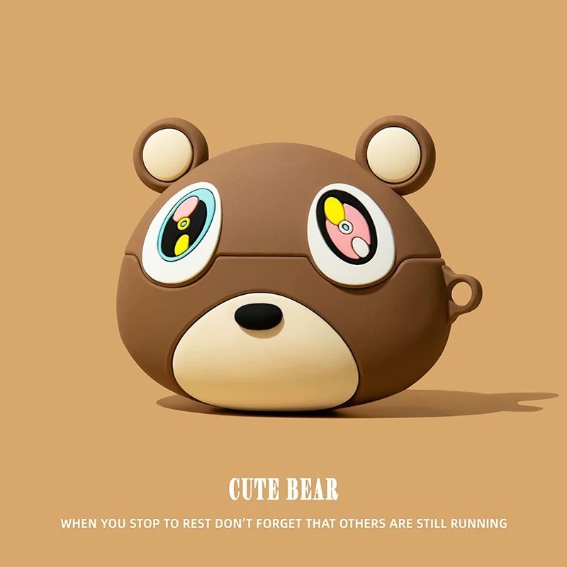 For Airpods Pro 3 Case 2025,Cute 3D Bear Shockproof Earphone Silicone Cover For Airpods Pro 2 Case/A
