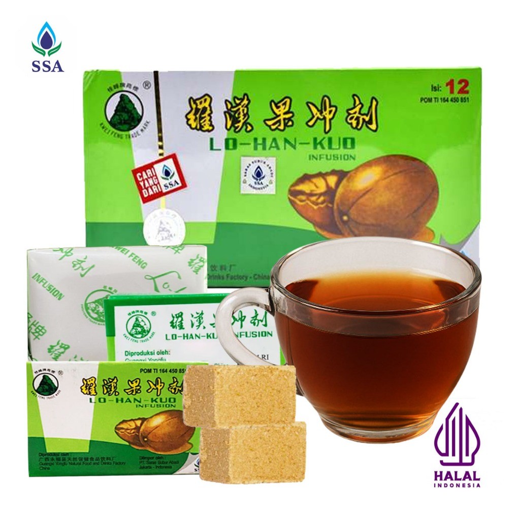 TGS JAYA || Lo Han Kuo Infusion 12 Tablet SSA Meredakan Gejala Panas Dalam yang Disertai Batuk Lohan
