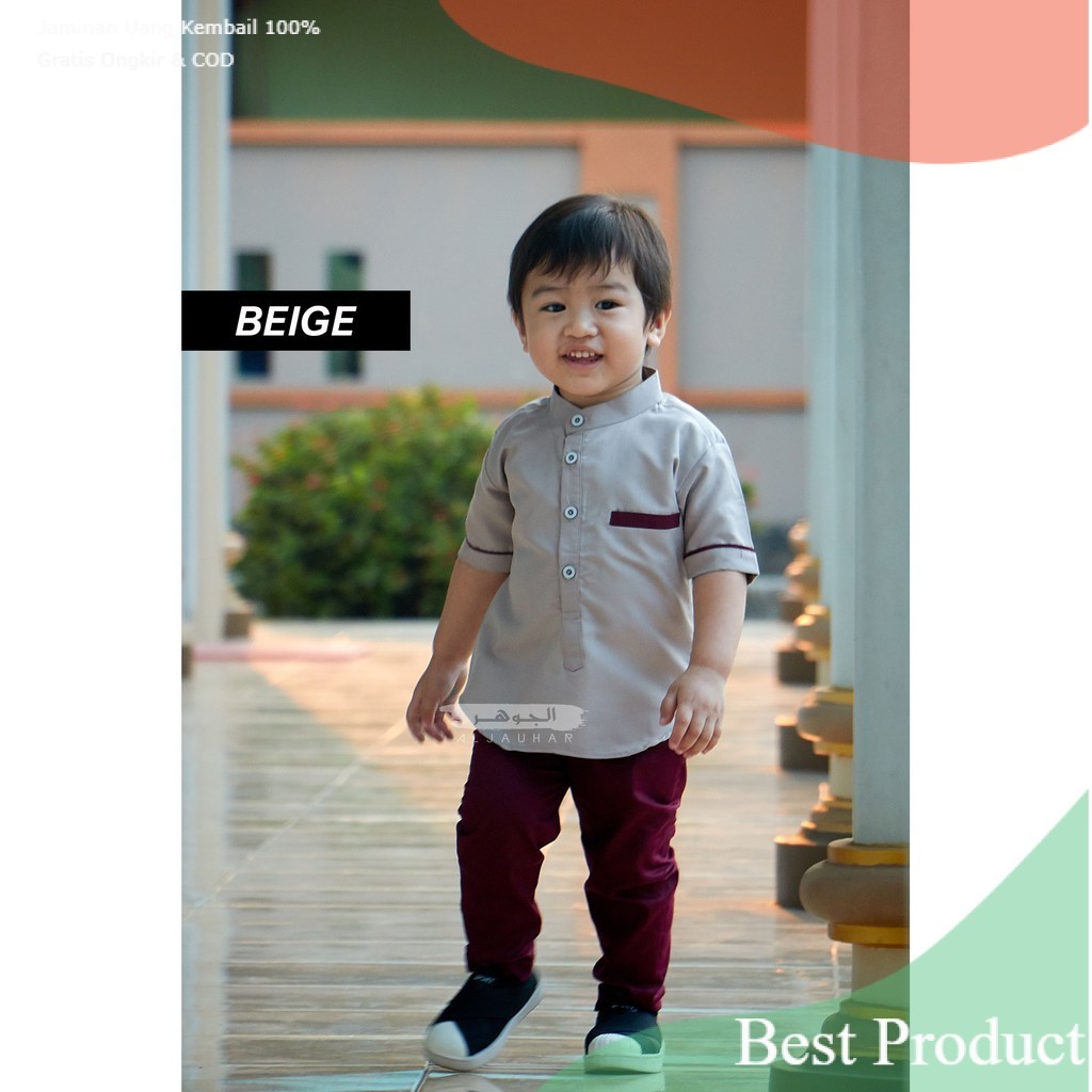 ORIGINAL ALJAUHAR Setelan Kemeja Koko Pakistan Qurta Anak Bayipakaian pria lainnya
