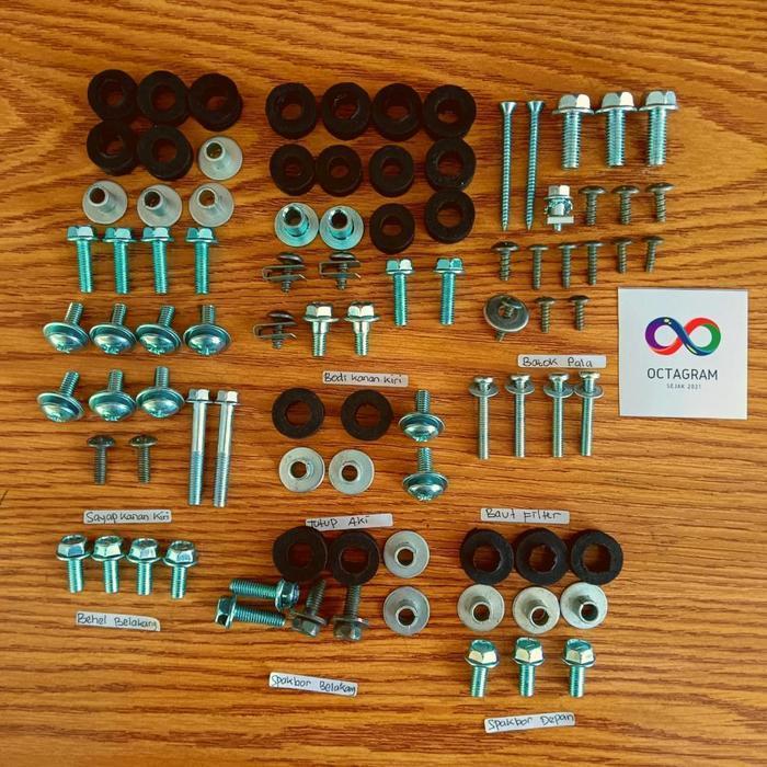 Baut Crypton Motor/ Baut Body Motor Crypton/Baut Lengkap Crypton / Yamaha Crypton Full Set/ Baud Yam