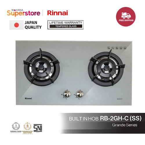 Rinnai Kompor Tanam 2 Tungku Grande - RB2GH SS | RB-2GH SS