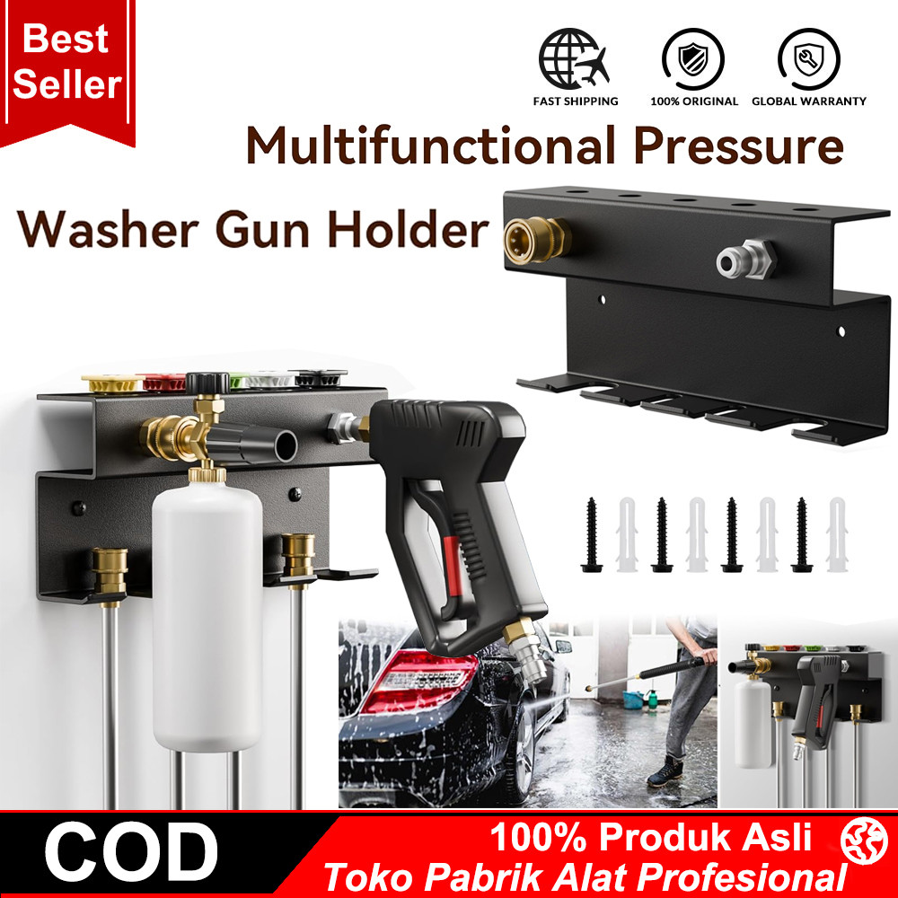 Bracket Wall Panel Aksesoris Jet Cleaner Quick Release Adaptor 1/4" Male & Female - Dudukan Gun Temb