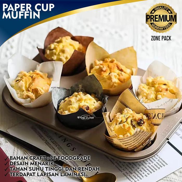 [50 PCS] Paper Cup Muffin |Kertas Minyak Muffin | Kertas Cup Cake Muffin | Alas Bolu Kukus - Coklat 