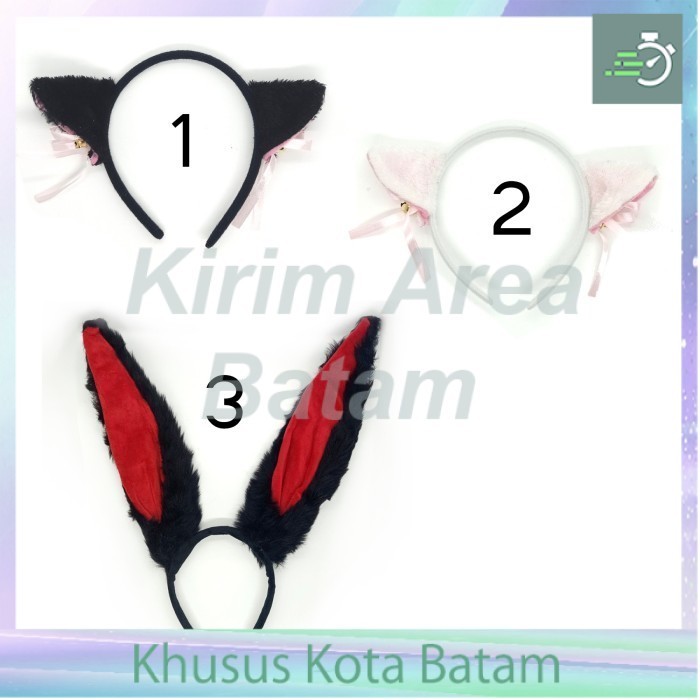 Bando cosplay anime murah telinga kucing hitam bell lonceng - kucing hitam