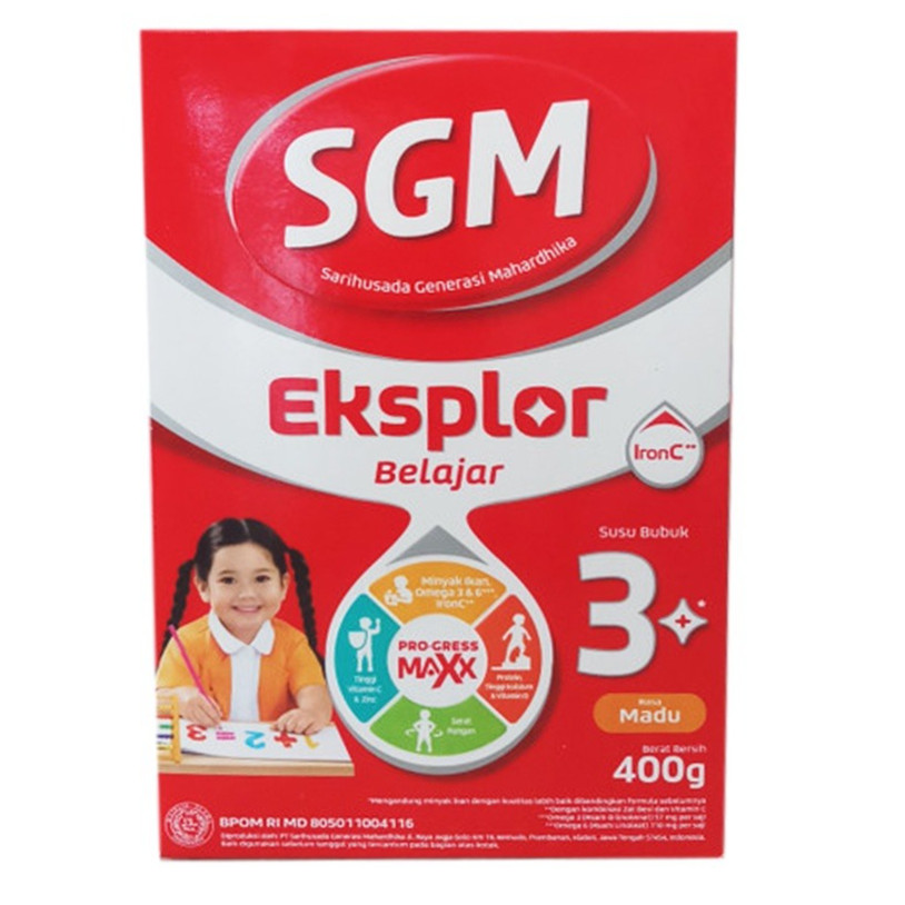 SGM Eksplor 3+ Pro-Gressmaxx Susu Pertumbuhan Madu Box 400 Gram Pusat Grosir