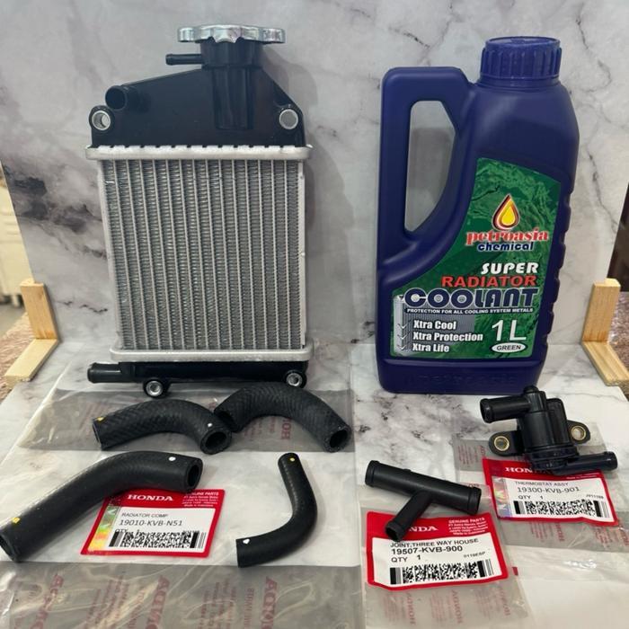 Paket Radiator(KVB)+AirRadiator+Thermostat+Selang Buat motor Vario 110 Karbu, Vario Lama, Vario Karb
