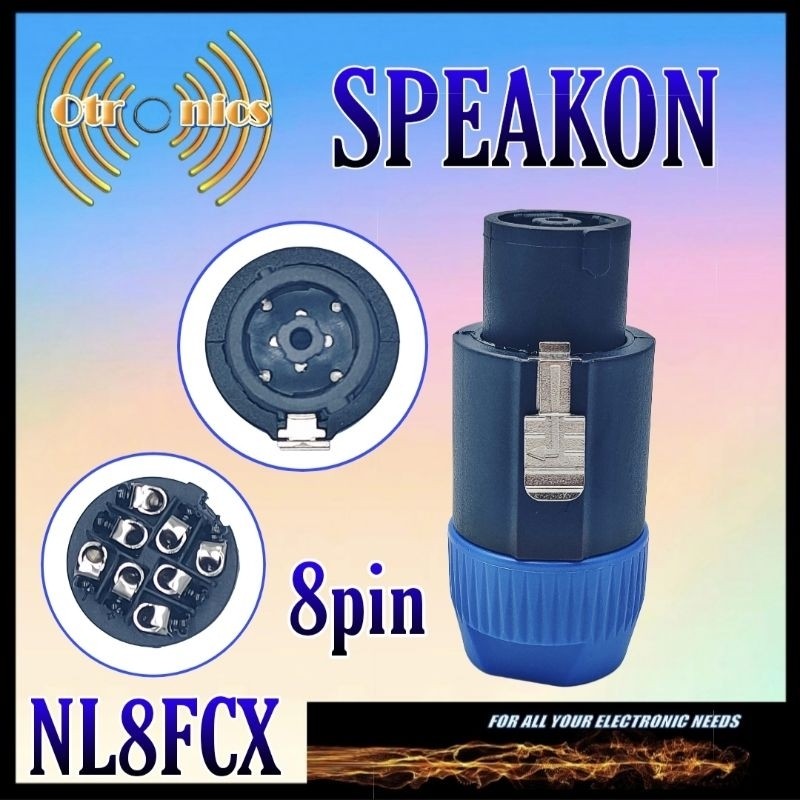 Jack Speakon 8pin Jack Spicon Speaker 8 pin biru hitam Taiwan