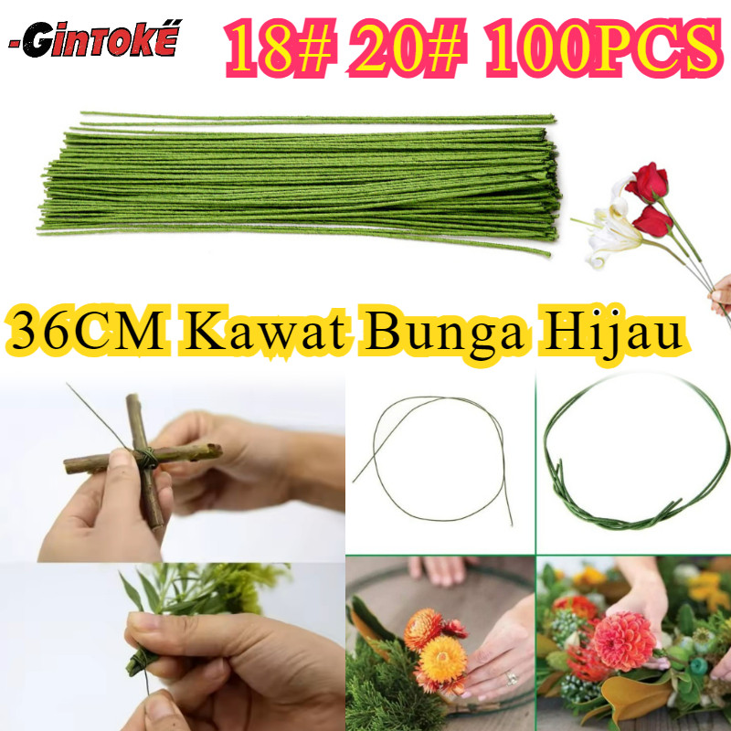 100PCS 36CM Kawat Bunga/ Stick Bunga/ Kawat Tangkai Bunga/ Ranting Bunga Stick/ Buket Bunga Besi Bun