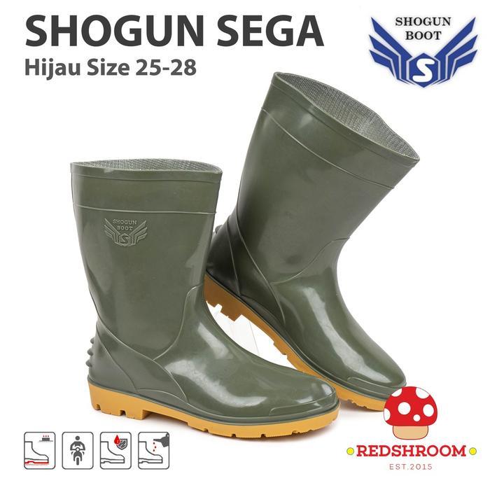 Sepatu Boot Pendek SHOGUN SEGA HIJAU - Sepatu Perkebunan Kebersihan Boots Shoes Pria - 25