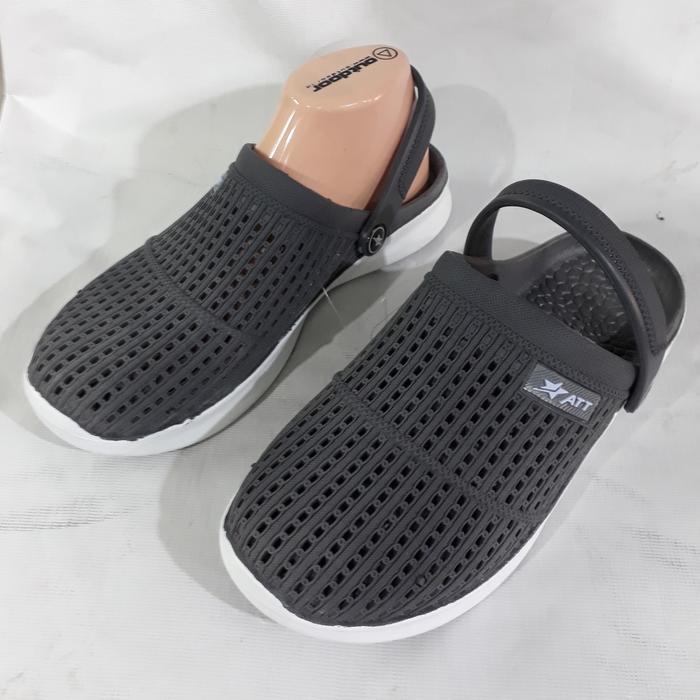 sepatu sandal karet pria merk ATT ginal abu