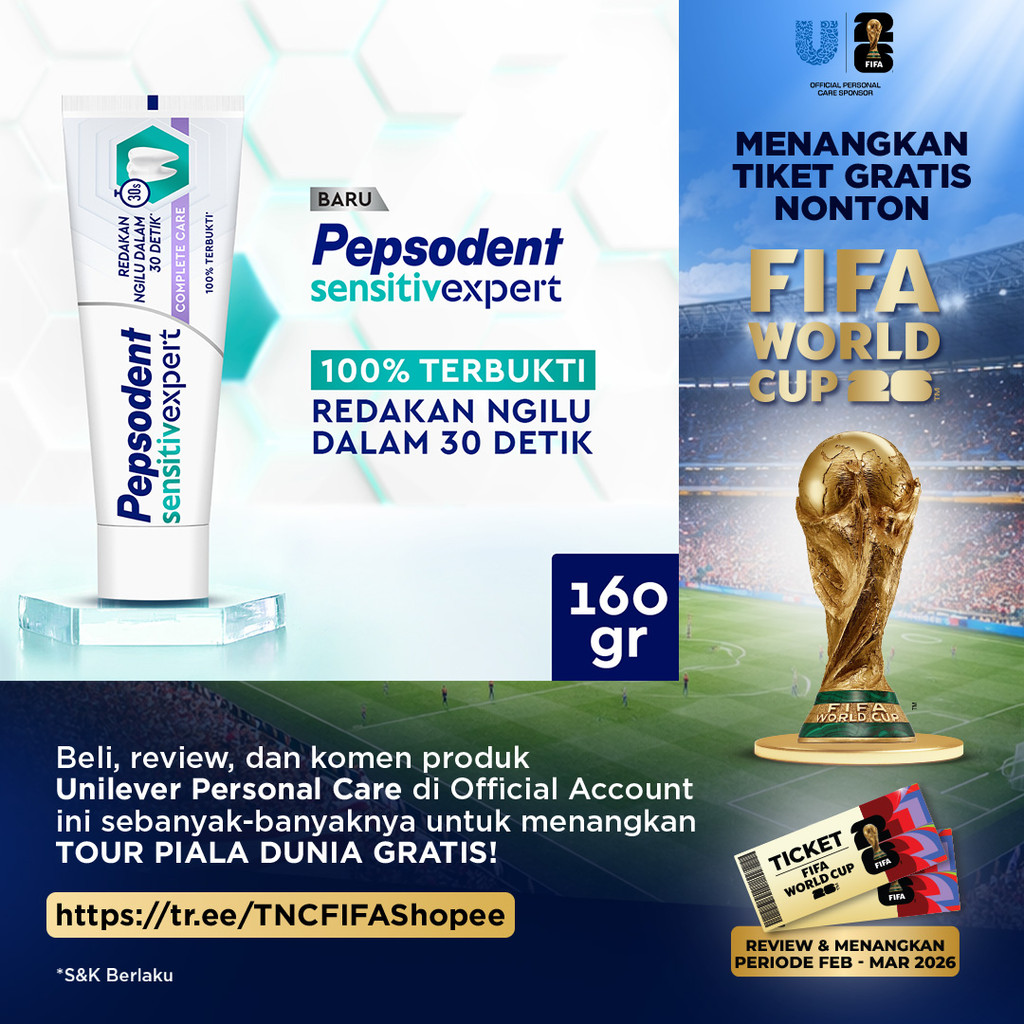 Pepsodent Toothpaste Pasta Gigi Sensitive Ngilu Complete Care 160G