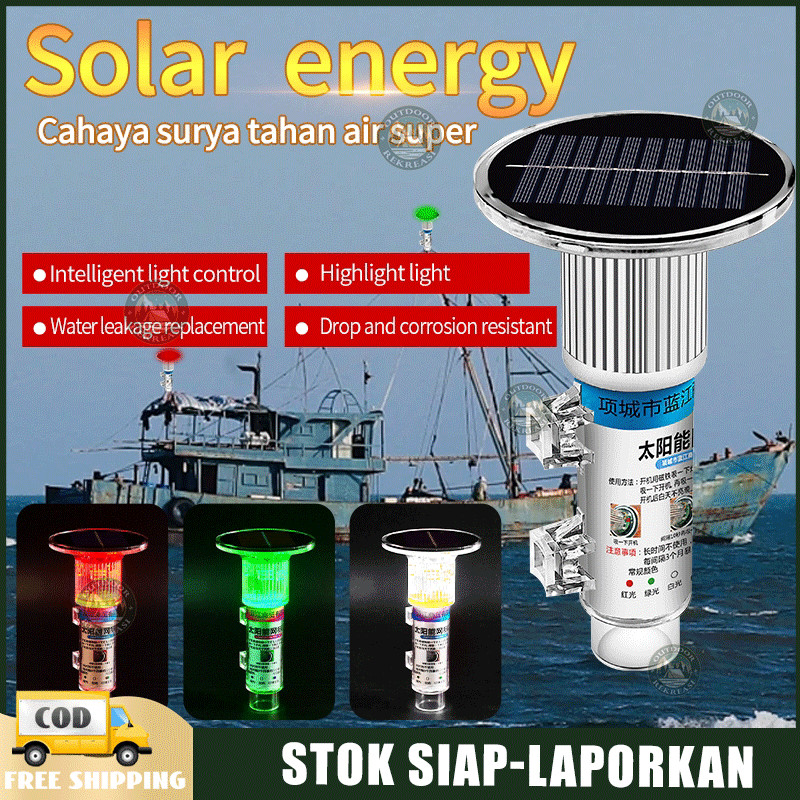 (COD)Lampu Suar Tenaga Surya LED Lampu Navigasi Kapal  Lampu Tanda Perahu Nelayan Lampu torpedo Lamp