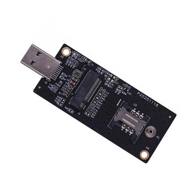 NGFF M.2 Key-B WWAN to USB 3.0 Adapter Riser Card w SIM Slot For 3G/4G/5G LTE Wireless Module