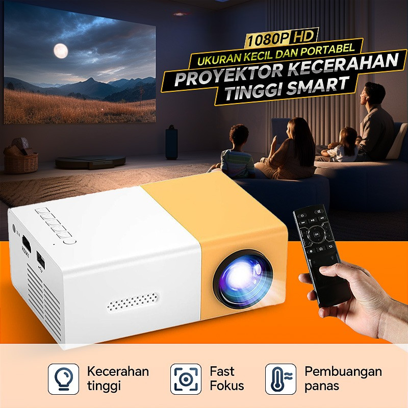 YG300 Proyektor Mini Portable Hp Android 4K HDMI Led Mini Proyektor Home Theater Cinema Media Player