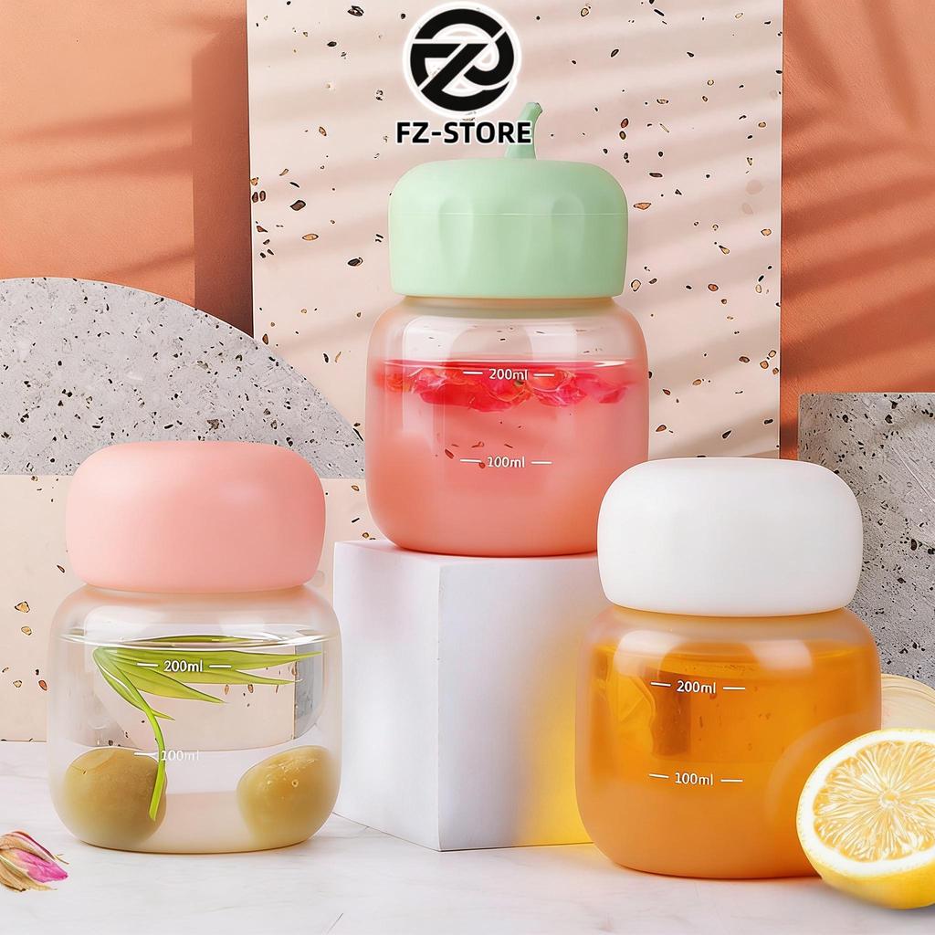 Gelas Kaca Tutup Gelas Kecil Kaca Minum Anak Anti Tumpah Karakter Lucu