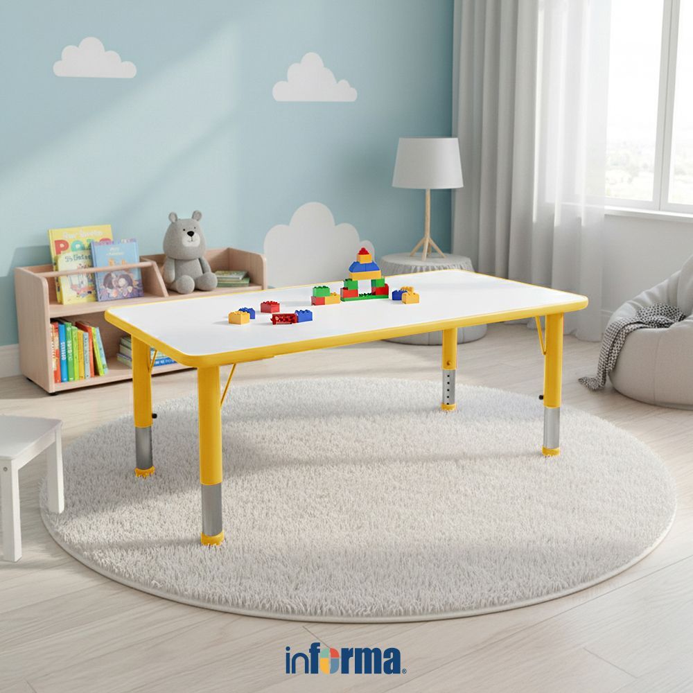 Informa Yuki Meja Belajar Anak Adjustable Rectangle - Kuning Kids Study Table Perlengkapan Furniture