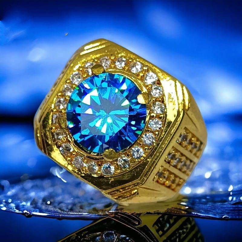 CINCIN BATU BLUE TOPAZ SWISS SiAP PAKAI