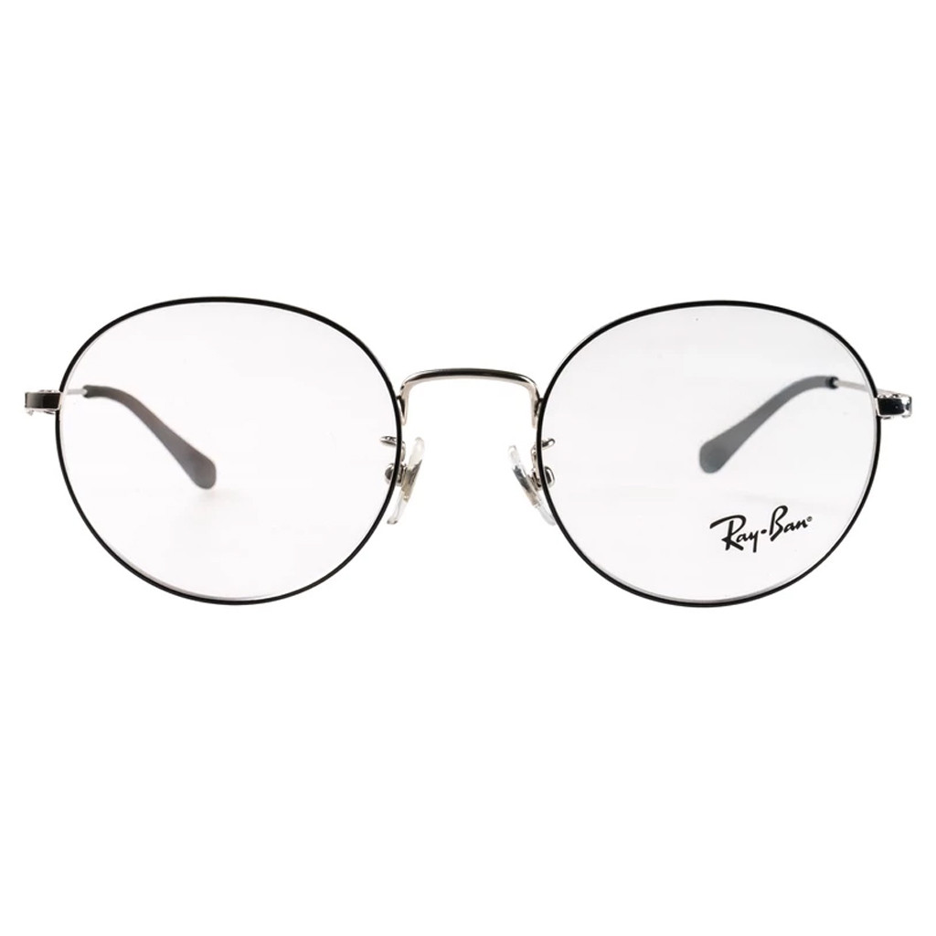 RAYBAN Frame Kacamata Round Pria Wanita Ori Unisex Plus Minus RB6369D-C2983-50-F-S.BLK/SLV