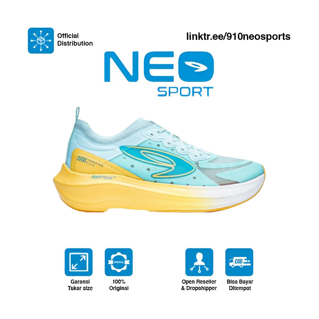 910 Sepatu Lari TAKASHI RUN ELITE - HIJAU MINT/KUNING/HIJAU TUA