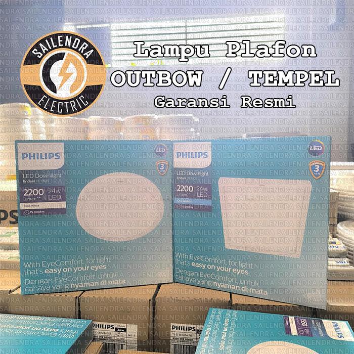 Downlight LED Tempel PHILIPS Eridani Outbow DL190B 12W 18W 24W Lampu Plafon Kotak Bulat Original Gar