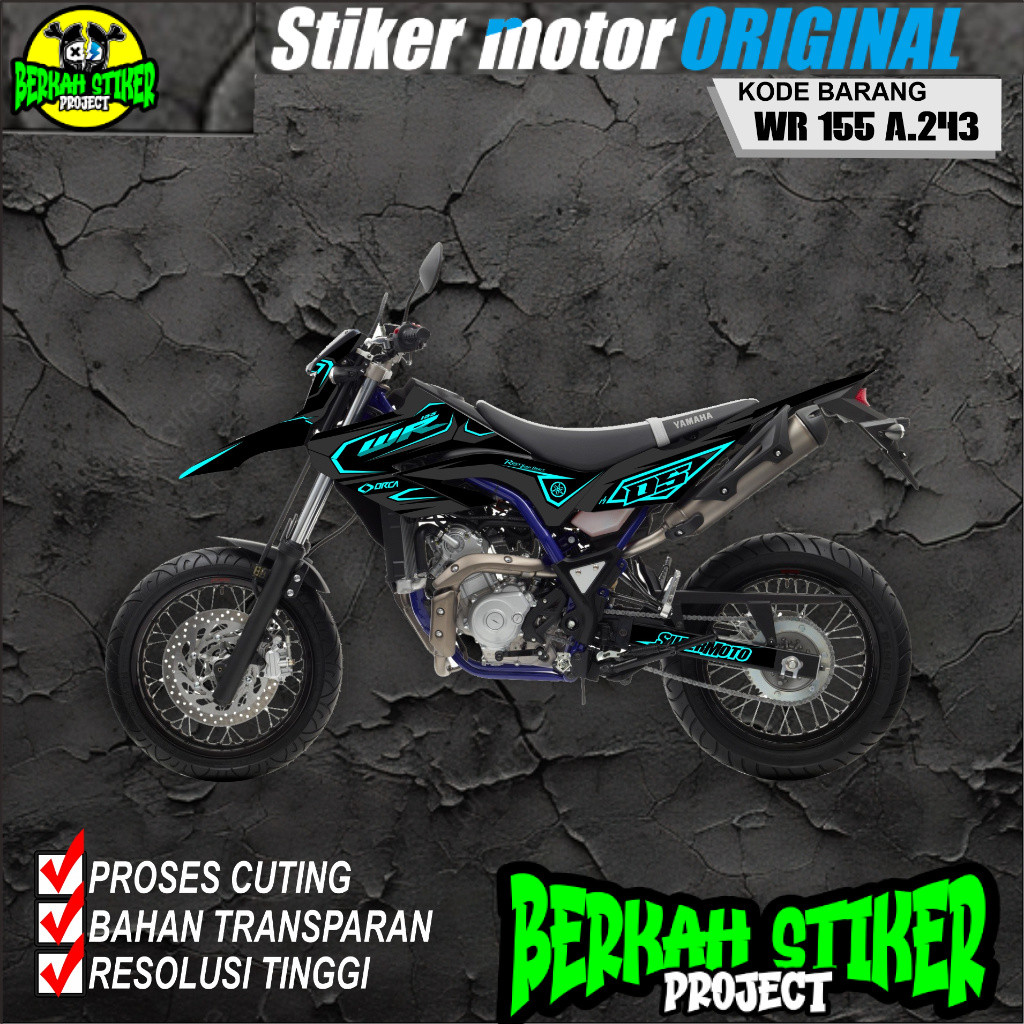 (COD) STIKER DECAL ORIGINAL  MOTOR YAMAHA WR 155 HOLOGRAM DAN TRANSPARAN KODE A.243
