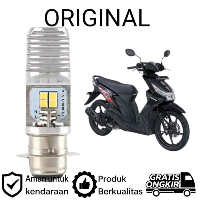 AM 1pcs Lampu depan LED H6 6 Mata Putih terang motor Honda Beat karbu