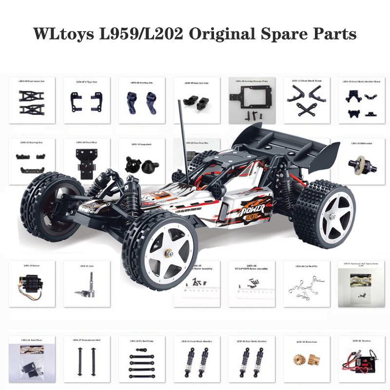 L959 Original Parts 01 to 66 Wltoys L959-A,L202 RC Car Spare Parts rear axle/arm/wavefront box/gear/