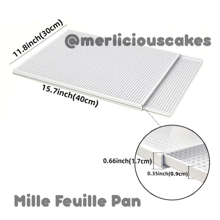 Loyang Mille Feuille Pan 30 x 40 cm Perforated Pan Puff Pastry Baking Pan